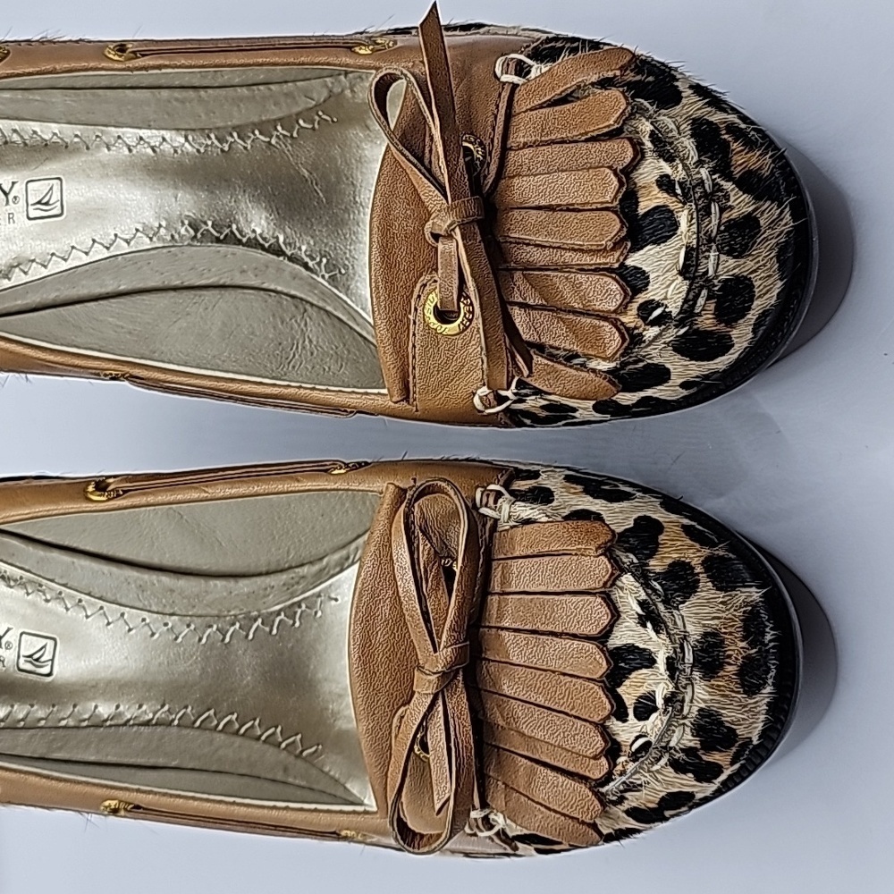 Sperry leopard print calf hair wedges size 7m womens - Picture 5 of 8